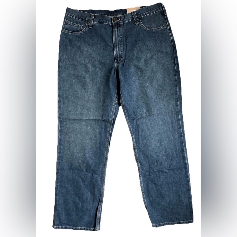 Carhartt Relaxed Fit 5 Pocket Jeans Men’s 40x32 Blue Denim Workwear Big and Tall - Picture 3 of 6